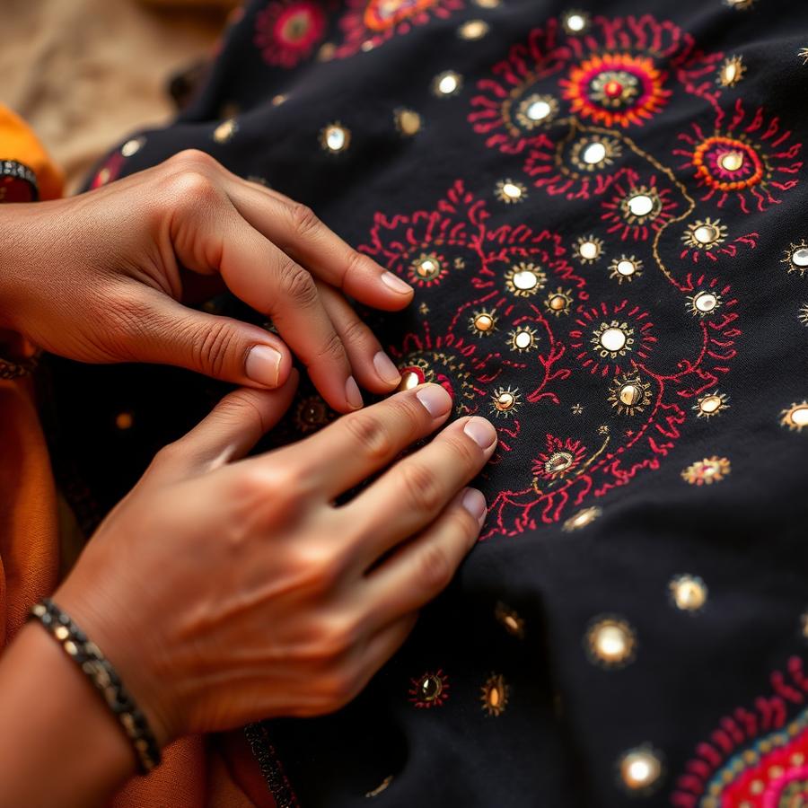 Kutchi mirror work, Kutch